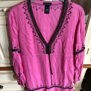NWOT | Pink Dress with Brown Detailing
